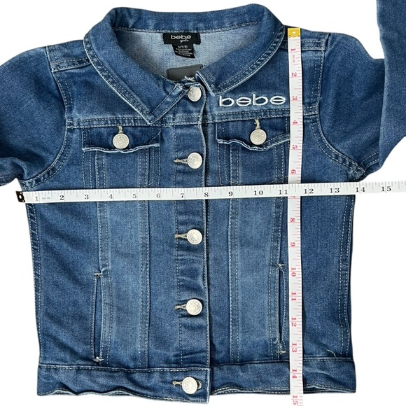 Bebe Blue Jean Jacket Classic Denim Style - S (7/8) - Picture 5 of 9